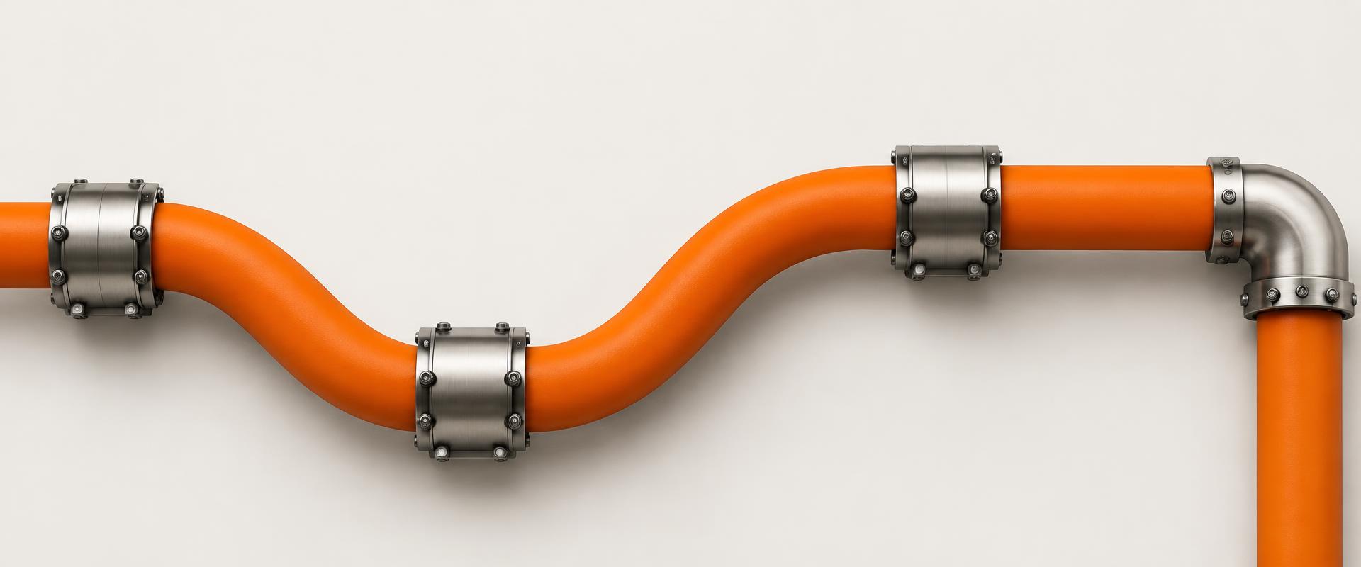 One orange financial conduit connects four stages of the funds journey